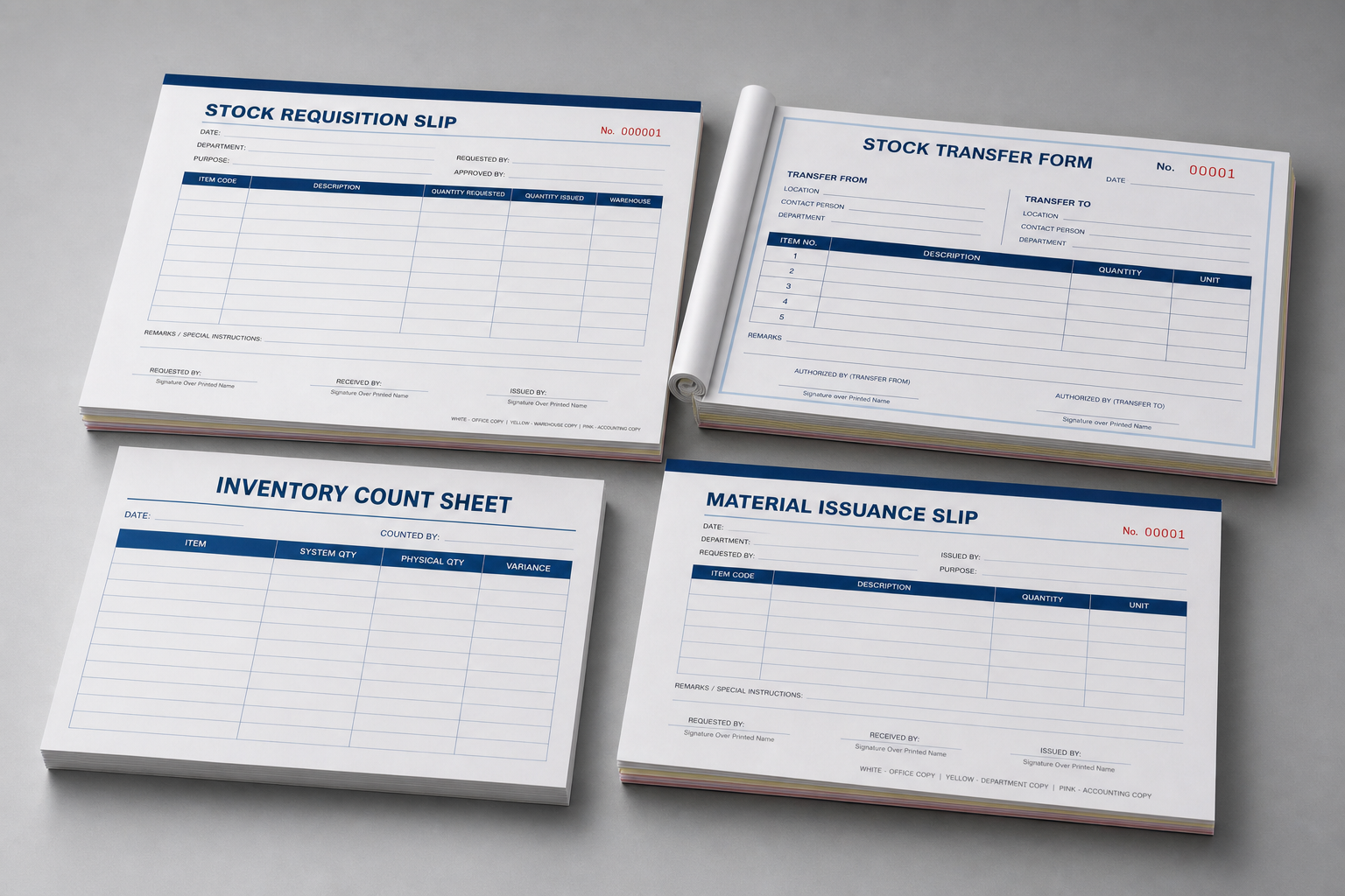 Inventory and warehouse forms product group