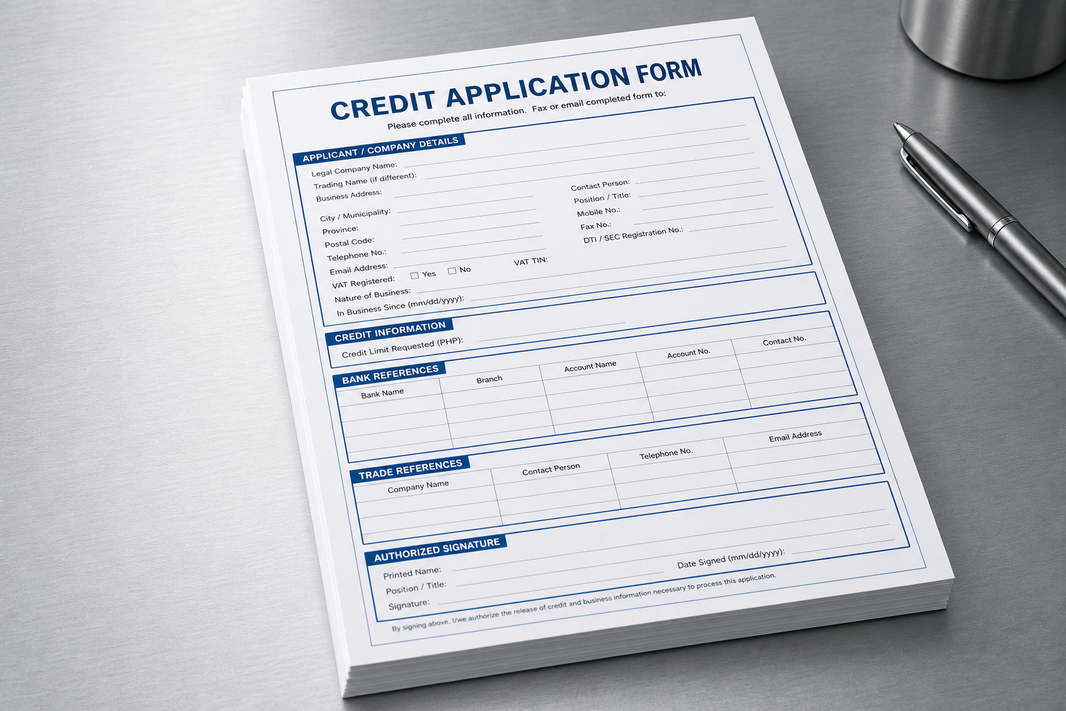 Credit Application Form