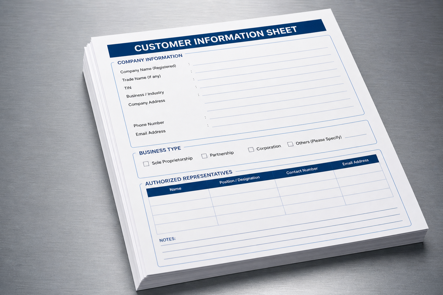 Customer Information Sheet