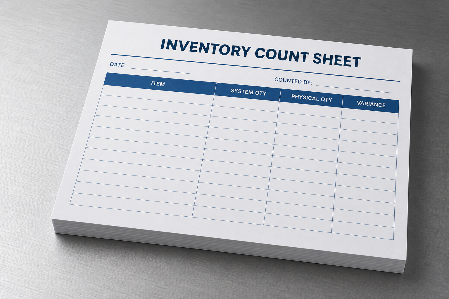 Inventory Count Sheet