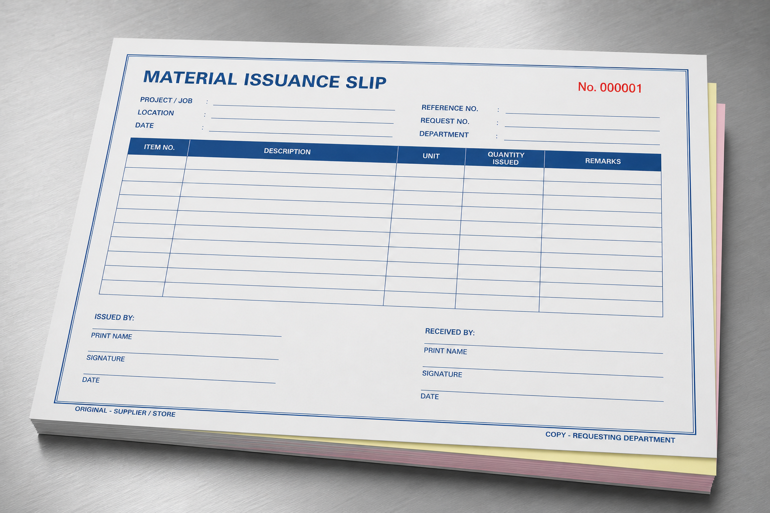 Material Issuance Slip