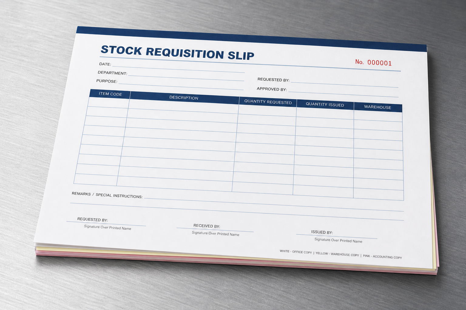 Stock Requisition Slip
